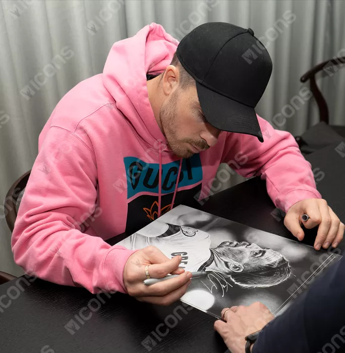 Icons Jack Grealish Signed Tribute Artwork In Black Wooden Frame