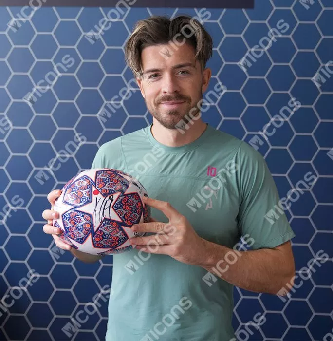 Icons Jack Grealish Signed UEFA Champions League Final Football In Acrylic Case