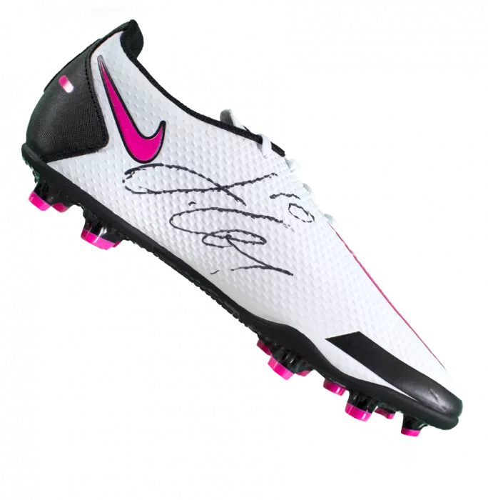 Icons Jack Grealish Signed White Nike Phantom Boot In Bubble Frame: Aston Villa Option