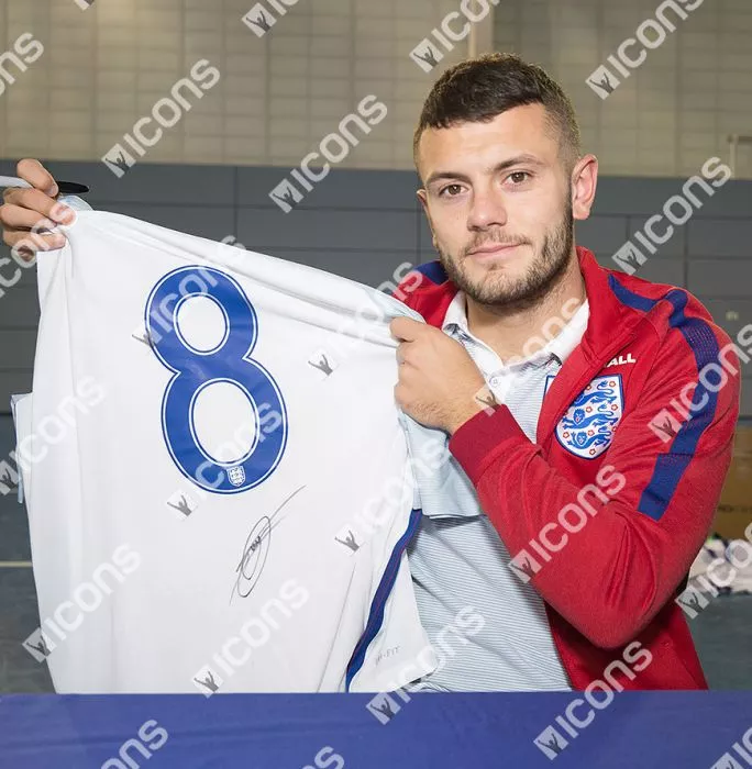 Icons Jack Wilshere England Back Signed 2016-17 Home Shirt