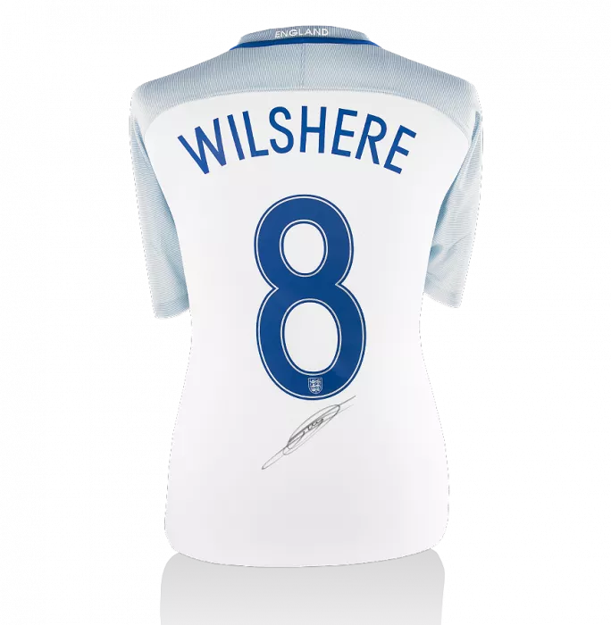 Icons Jack Wilshere England Back Signed 2016-17 Home Shirt