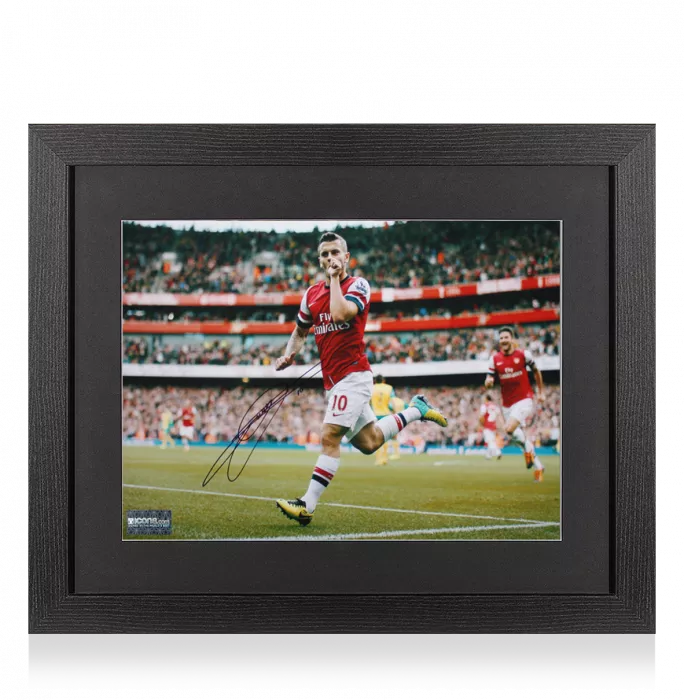 Icons Jack Wilshere Signed Arsenal Photo In Black Wooden Frame: 2013-14 Premier League Goal Of The Season