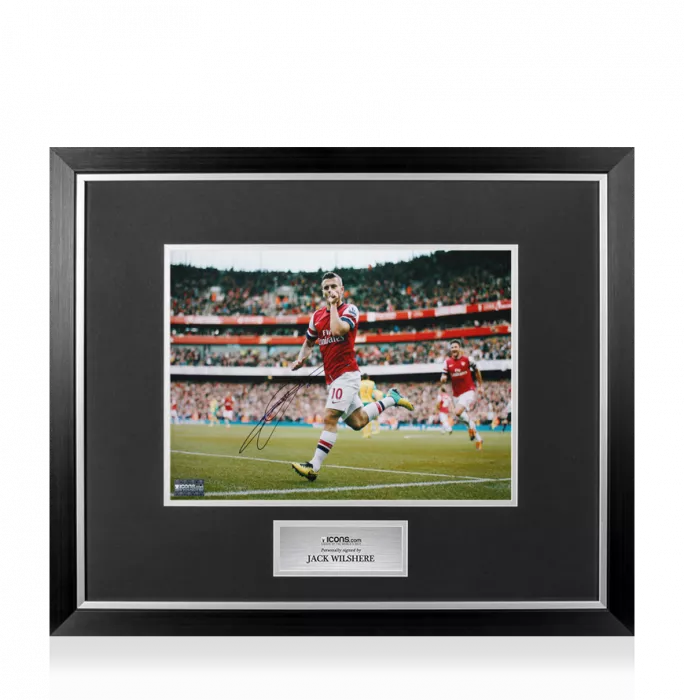 Icons Jack Wilshere Signed Arsenal Photo In Premium Photo Frame: 2013-14 Premier League Goal Of The Season