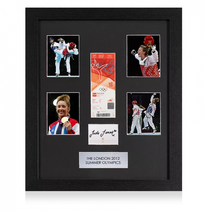 Icons Jade Jones Signed Card & London 2012 Olympics Ticket Frame