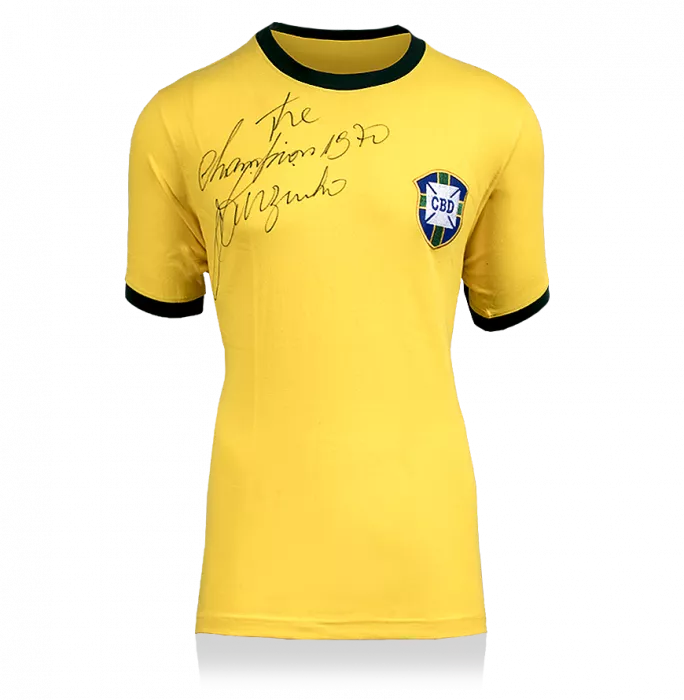 icons Jairzinho Front Signed Brazil 1970 Home Shirt: "The Champions 1970" Special Edition