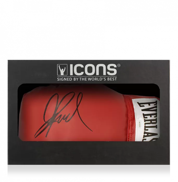 icons Jake Paul Signed Red Boxing Glove In Deluxe Packaging