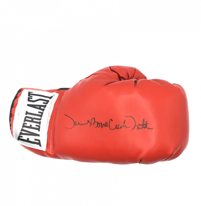 Icons James 'Bonecrusher' Smith Signed Everlast Red Boxing Glove In Bubble Frame: Option 1