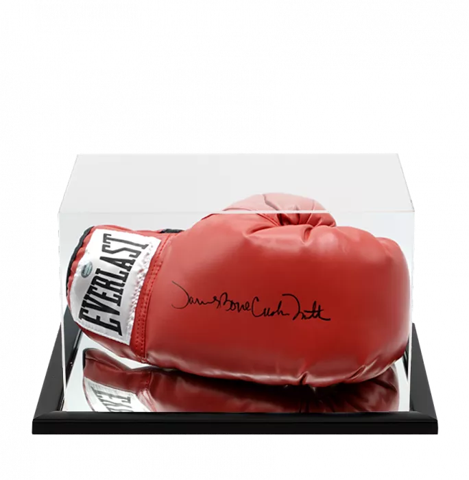 icons James 'Bonecrusher' Smith Signed Everlast Red Boxing Glove In Acrylic Case