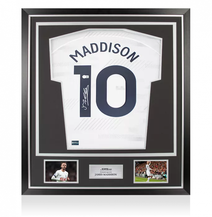 icons James Maddison Back Signed Tottenham Hotspur 2023-24 Home Shirt In Classic Frame