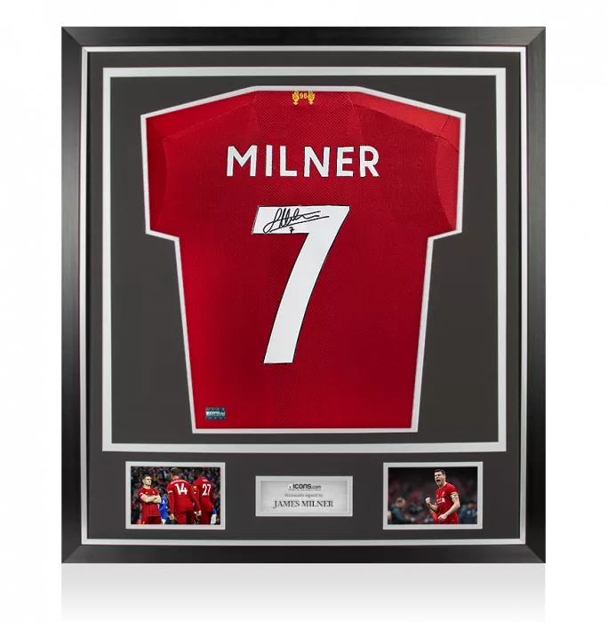 Icons James Milner Back Signed Liverpool 2019-20 Home Shirt In Classic Frame