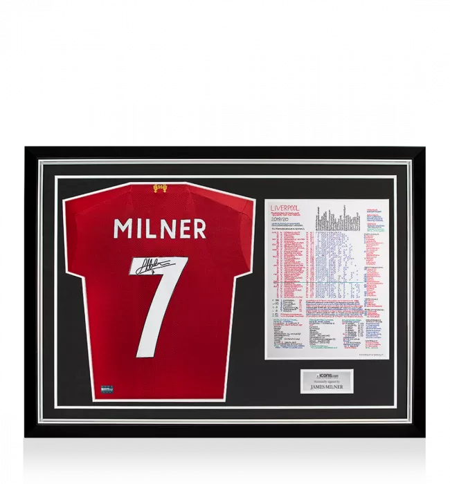 icons James Milner Signed Liverpool 2019-20 Home Shirt In Commentary Chart Frame