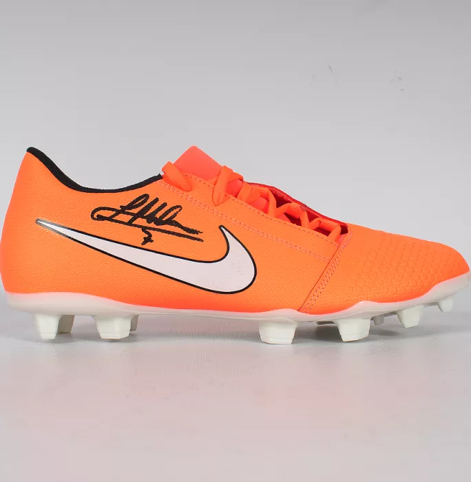 Icons James Milner Signed Orange Nike Phantom Venom Boot In Acrylic Case