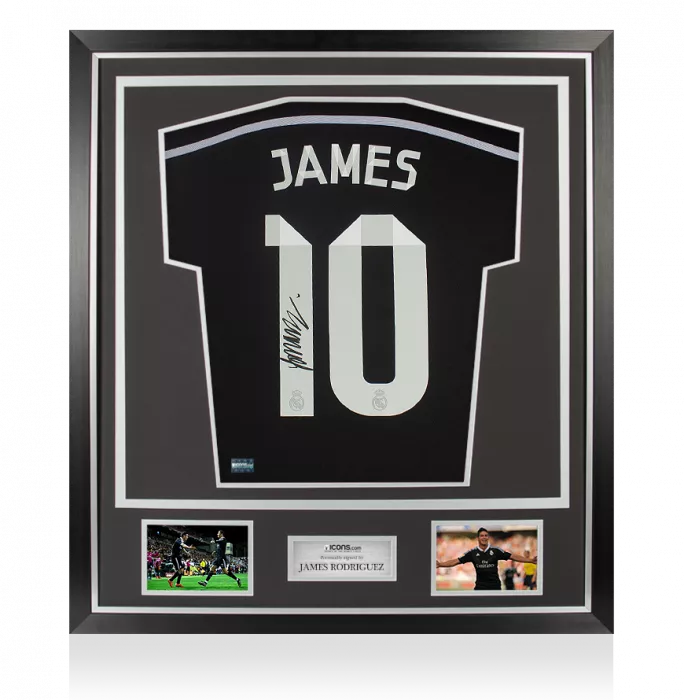 icons James Rodriguez Back Signed Real Madrid 2014-15 Third Shirt In Classic Frame