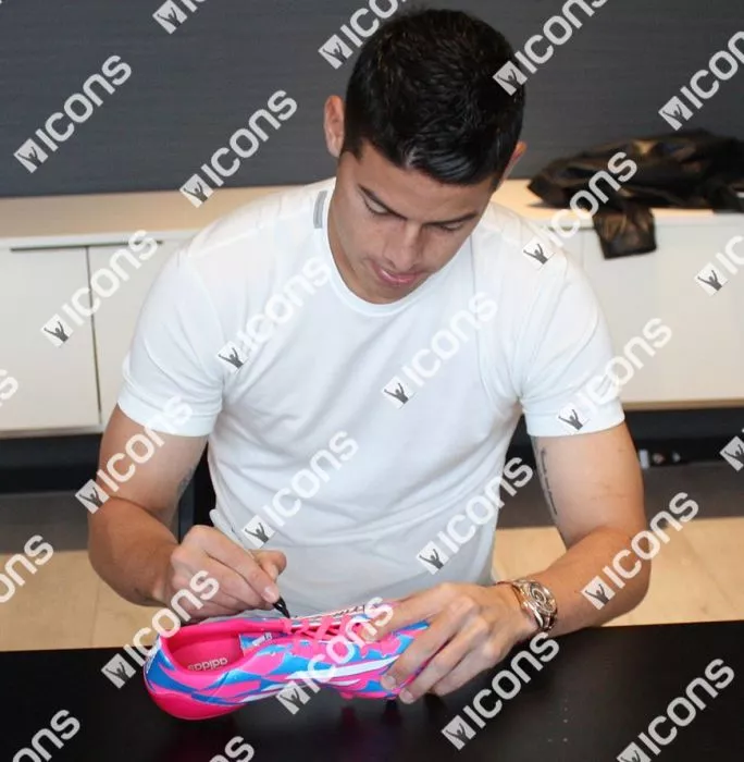 Icons James Rodriguez Signed Adidas F10 Adizero Boot In Bubble Frame: Everton