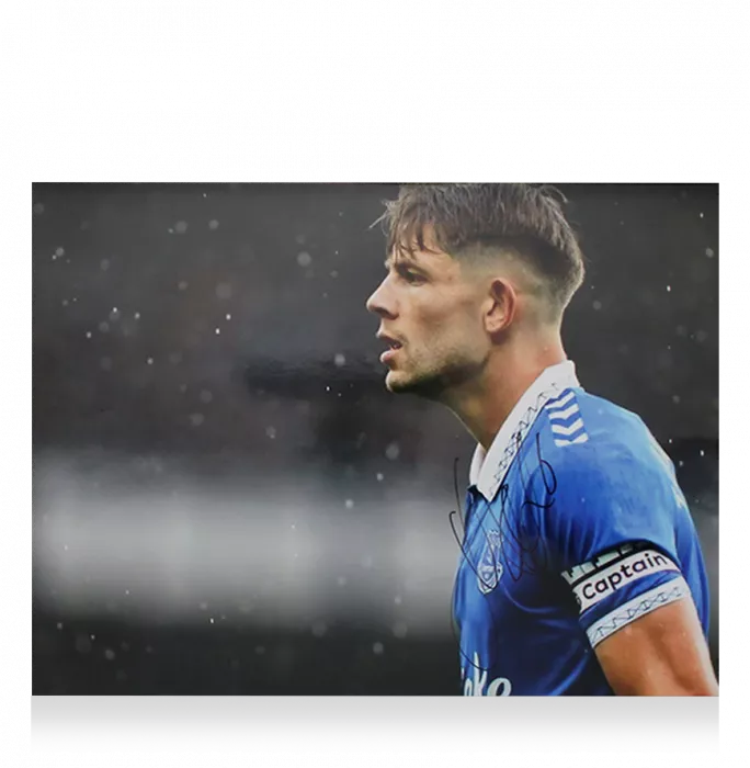 Icons James Tarkowski Signed Everton Photo In Black Wooden Frame