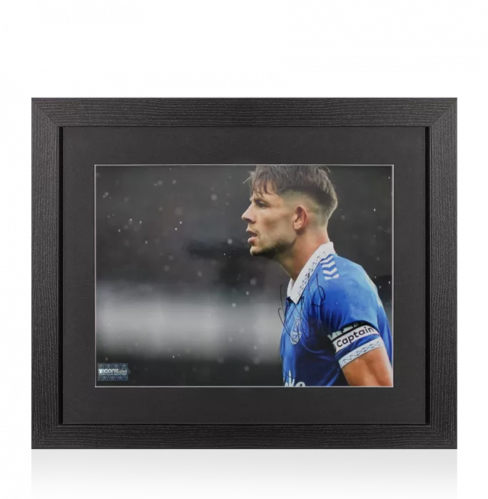 Icons James Tarkowski Signed Everton Photo In Black Wooden Frame