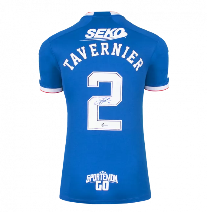 Icons James Tavernier Back Signed Rangers FC 2022-23 Home Shirt In Classic Frame