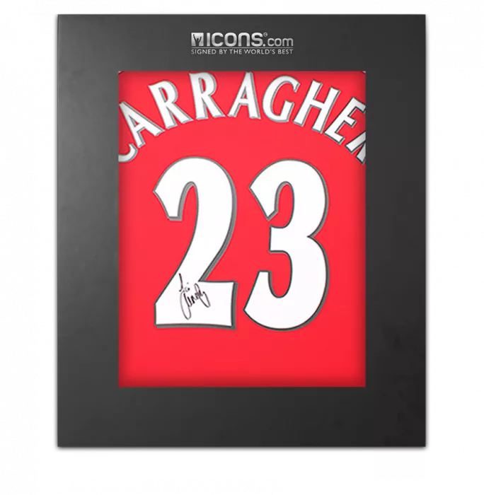 icons Jamie Carragher Back Signed Liverpool 2000 Home Shirt In Deluxe Packaging