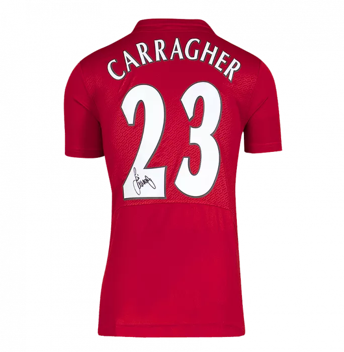 Icons Jamie Carragher Back Signed Liverpool FC 2005 Home Shirt In Deluxe Packaging