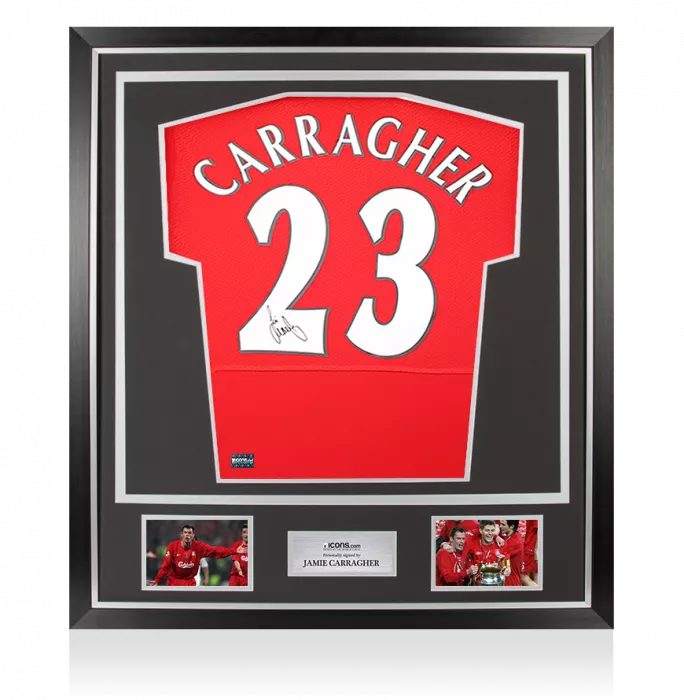 icons Jamie Carragher Back Signed Liverpool FC 2005 Home Shirt In Classic Frame