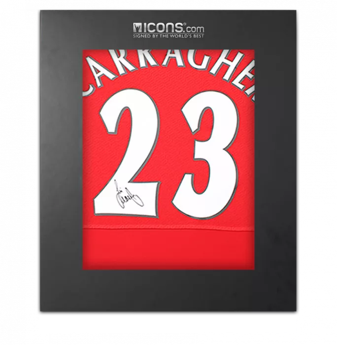 icons Jamie Carragher Back Signed Liverpool FC 2005 Home Shirt In Deluxe Packaging