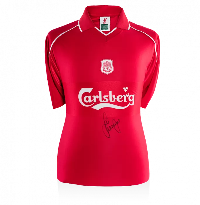 icons Jamie Carragher Front Signed Liverpool 2000-02 Home Shirt: 2001 Treble Edition