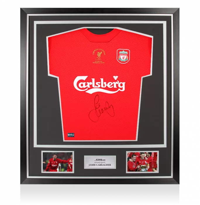 icons Jamie Carragher Front Signed Liverpool FC 2005 Home Shirt In Classic Frame