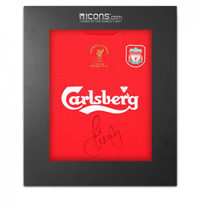 icons Jamie Carragher Front Signed Liverpool FC 2005 Home Shirt In Deluxe Packaging
