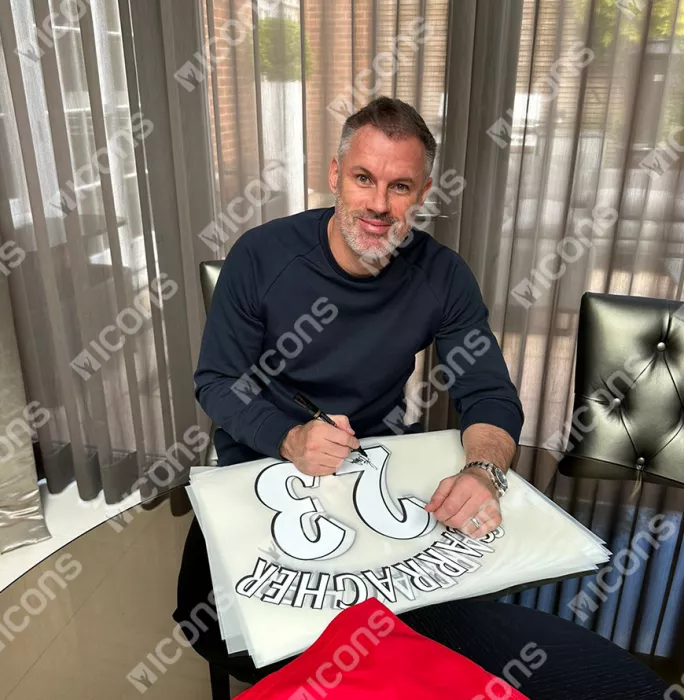 Icons Jamie Carragher Official UEFA Champions League Back Signed And Hero Framed Liverpool FC 2005 Home Shirt
