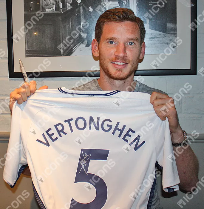 Icons Jan Vertonghen Back Signed Tottenham Hotspur 2017-18 Home Shirt
