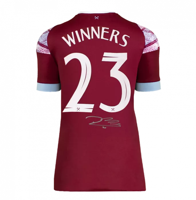 Icons Jarrod Bowen Back Signed West Ham United 2022-23 Home Shirt - Winners 23 Edition In Hero Frame: Option 1