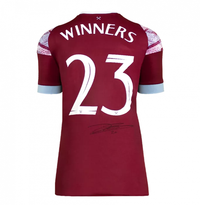 Icons Jarrod Bowen Back Signed West Ham United 2022-23 Home Shirt: 2023 UEFA Europa Conference League Winners Edition In Classic Frame