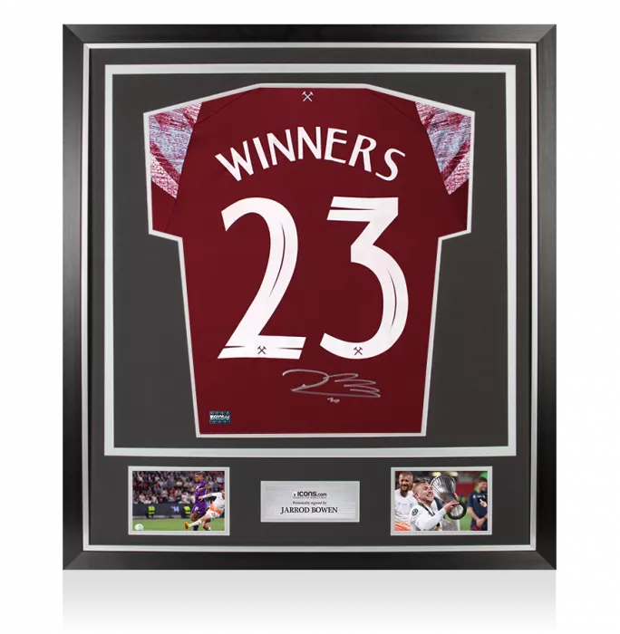 icons Jarrod Bowen Back Signed West Ham United 2022-23 Home Shirt - Winners 23 Edition In Classic Frame