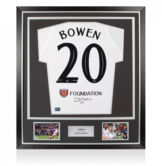 icons Jarrod Bowen Back Signed West Ham United 2022-23 Third Shirt: UEFA Conference League Winners In Classic Frame