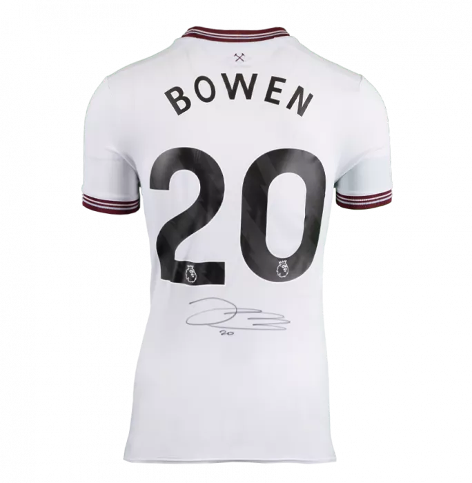Icons Jarrod Bowen Back Signed West Ham United 2023-24 Away Shirt In Classic Frame