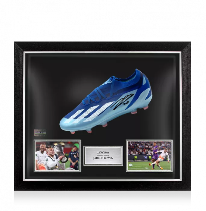 Icons Jarrod Bowen Signed Adidas F50 Boot In Bubble Frame: Option 1