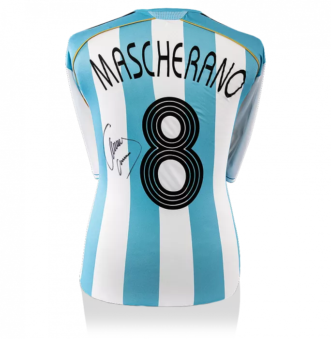 icons Javier Mascherano Back Signed Argentina 2005-07 Home Shirt