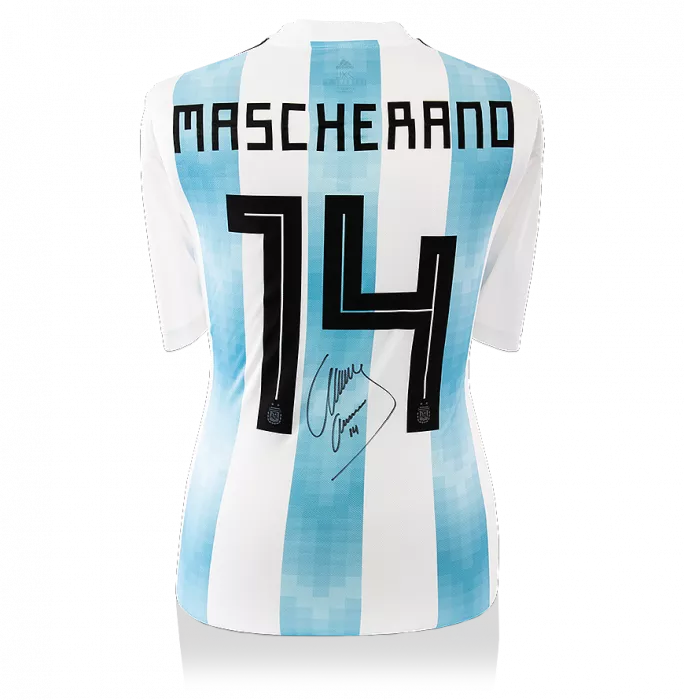 icons Javier Mascherano Back Signed Argentina 2018 Home Shirt