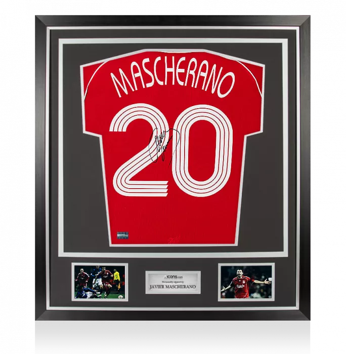icons Javier Mascherano Back Signed Liverpool 2006-07 Home Shirt In Classic Frame
