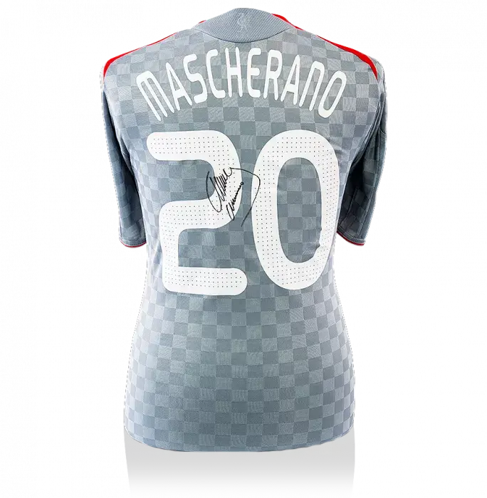 icons Javier Mascherano Back Signed Liverpool 2008-10 Away Shirt