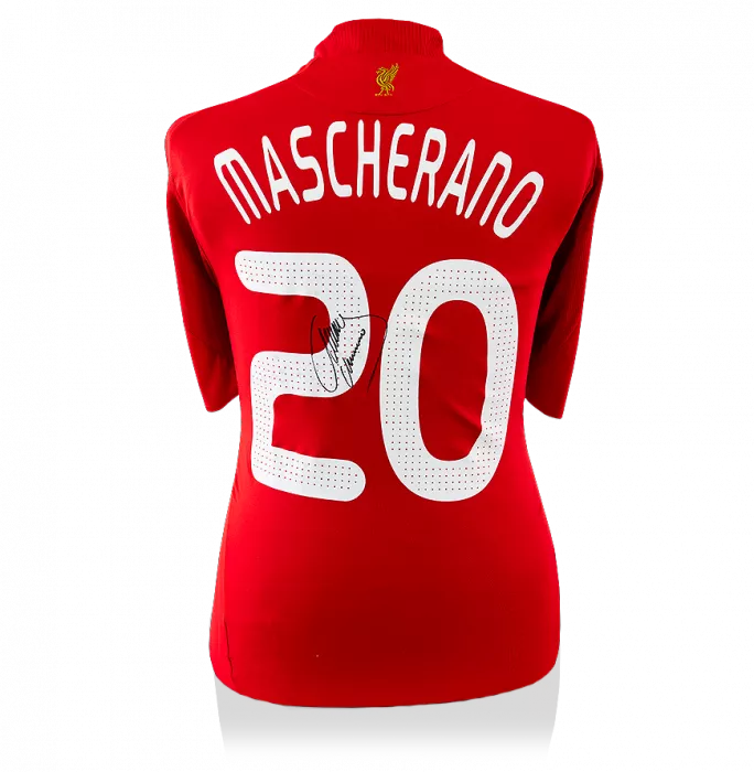 icons Javier Mascherano Back Signed Liverpool 2008-10 Home Shirt