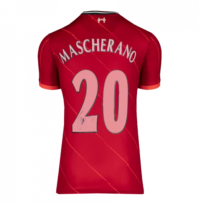Icons Javier Mascherano Back Signed Liverpool 2021-22 Home Shirt With Fan Style Numbers In Classic Frame