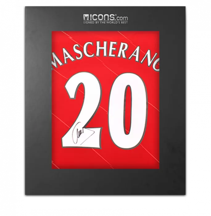 icons Javier Mascherano Back Signed Liverpool FC 2021-22 Home Shirt with Fan Style Numbers In Deluxe Packaging