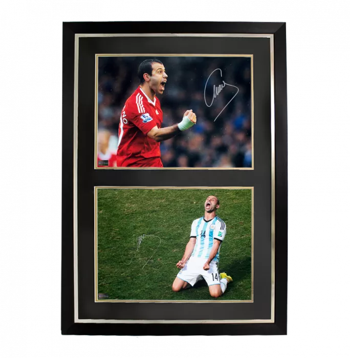 icons Javier Mascherano Liverpool FC & Javier Mascherano Argentina Signed Photos In Dual Photo Frame