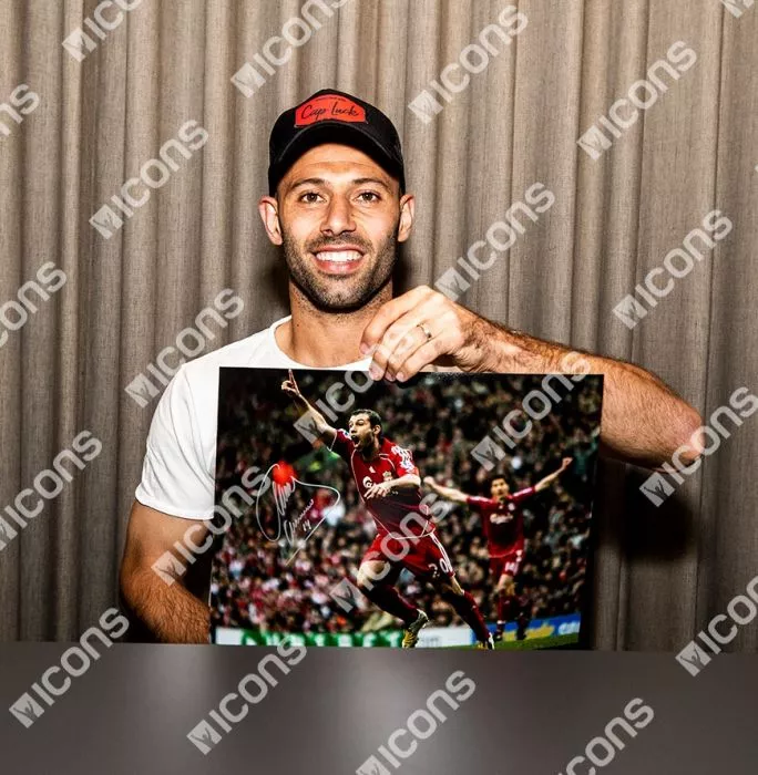 Icons Javier Mascherano Signed And Framed Liverpool Photo: Anfield Goal