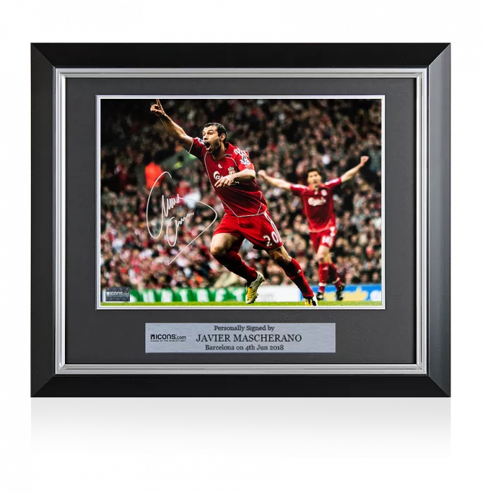 icons Javier Mascherano Signed and Framed Liverpool Photo: Anfield Goal