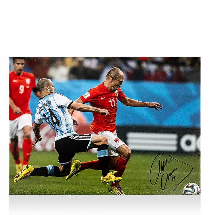 icons Javier Mascherano Signed Argentina Photo: Iconic 2014 FIFA World Cup Tackle