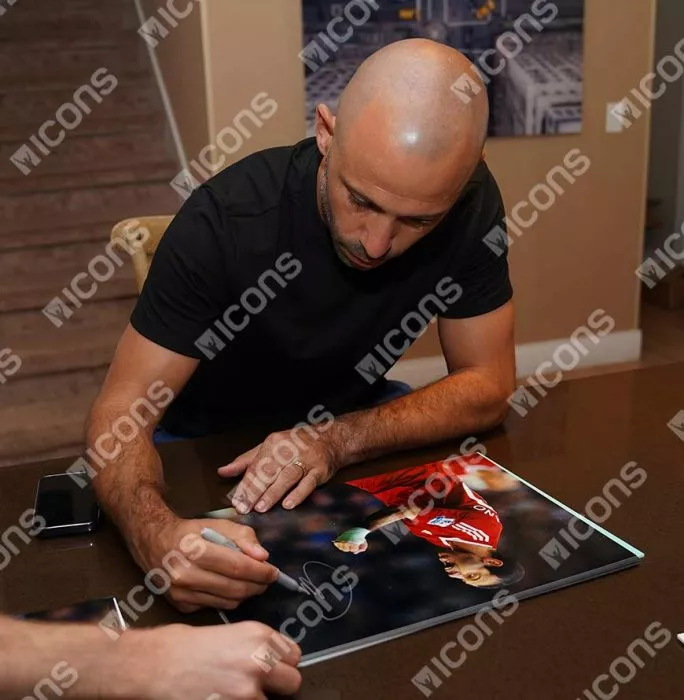 Icons Javier Mascherano Signed Liverpool FC Photo In Premium Photo Frame: Premier League Icon
