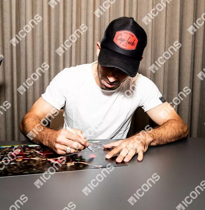 Icons Javier Mascherano Signed Liverpool Photo In Black Wooden Frame: Anfield Goal