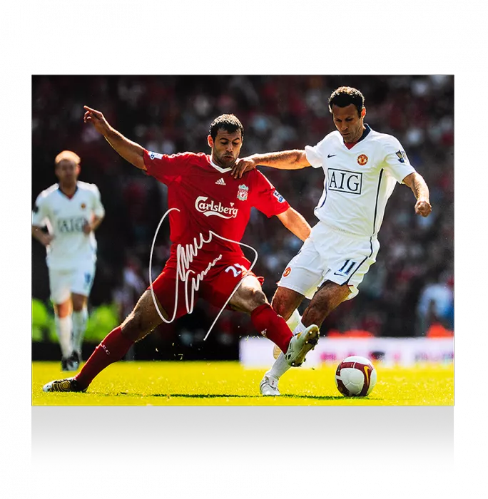 icons Javier Mascherano Signed Liverpool Photo: Tackle On Ryan Giggs